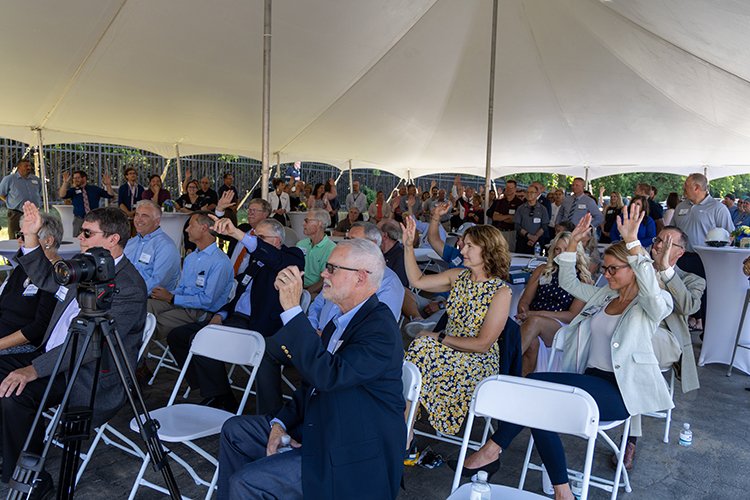 Photo of the crowd at the Alma Surgical Services groundbreaking event.