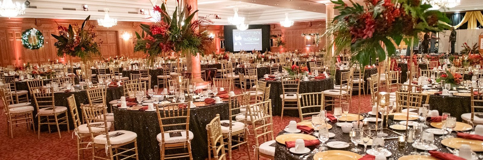 Photo of ballroom set for the Cornette Ball