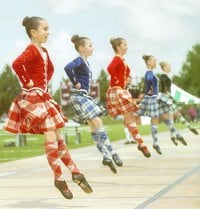 Photo of girls dancing at Highland Festival.