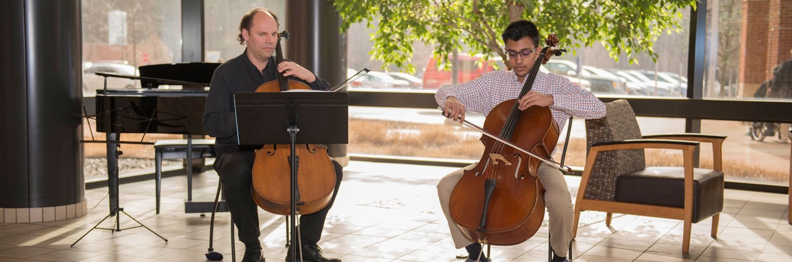 Photo of Neil Janwani and his Music Teacher.