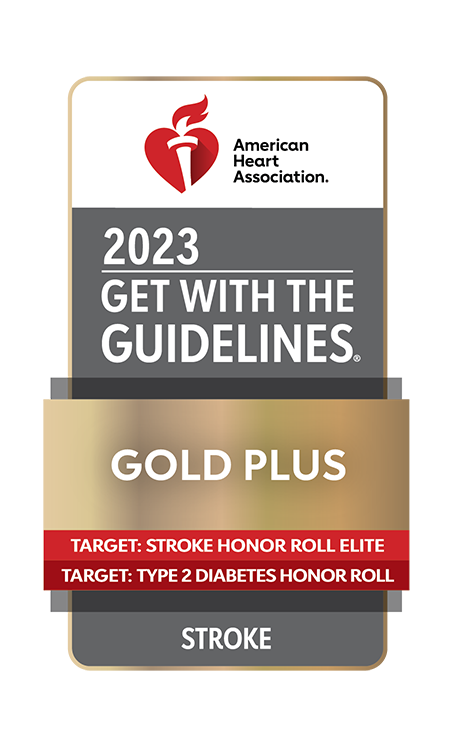 Photo of the 2023 America Heart Association Gold Plus Award.