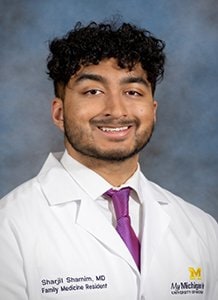 Photo of Sharjil Shamim, M.D., resident physician at MSU/MidMichigan Medical Center – Gratiot Family Medicine Residency Program, Alma, Michigan.