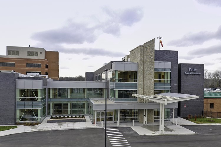 Photo showing the exterior of the Pardee Cancer Wellness Center.